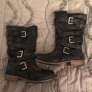 NEW! Maurice’s Black Buckle Boots Size 8.5